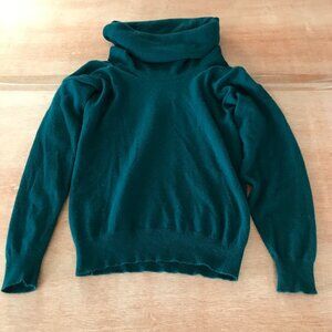 Bennetts Cashmere House 100% Scotland Cashmere Sweater Women L Blue Turtleneck